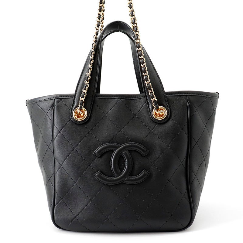 シャネル ハンドバッグ ココマーク ミニショッピングバッグ AS61998 CHANEL 2wayチェーンショルダーバッグ 黒