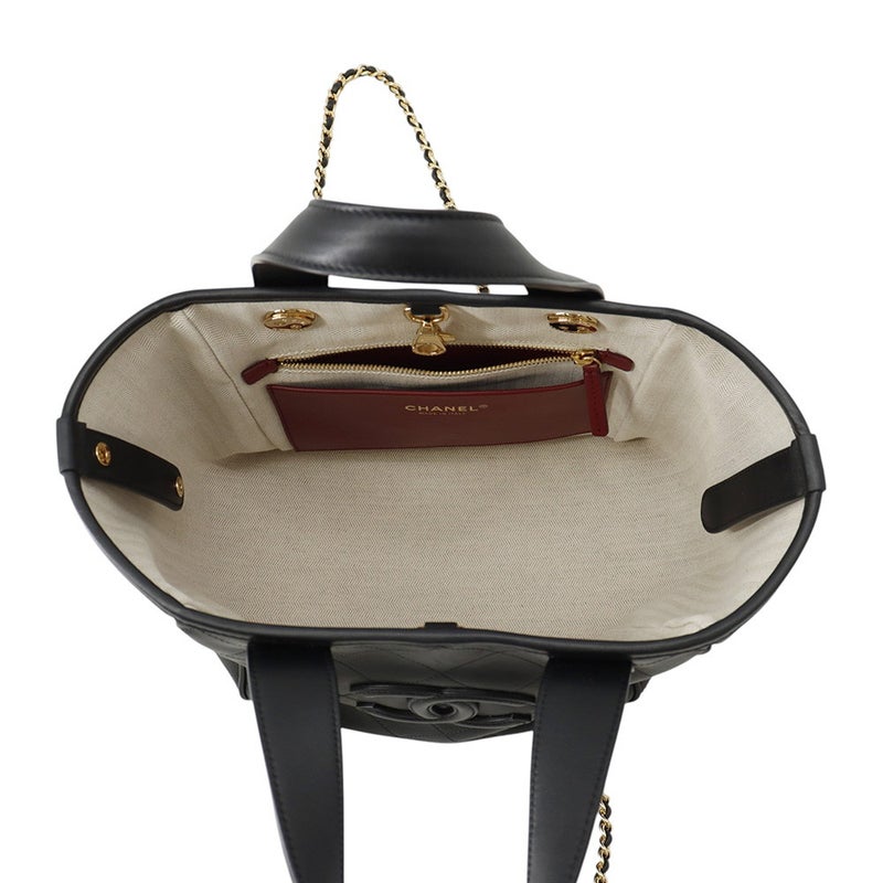 シャネル ハンドバッグ ココマーク ミニショッピングバッグ AS61998 CHANEL 2wayチェーンショルダーバッグ 黒
