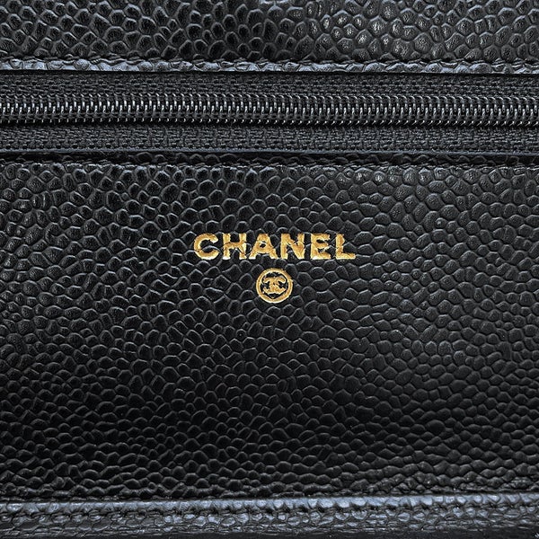 シャネル チェーンウォレット クラシック マトラッセ ココマーク キャビアスキン AP0250 CHANEL 財布 黒
