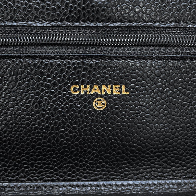 シャネル チェーンウォレット クラシック マトラッセ ココマーク キャビアスキン AP0250 CHANEL 財布 黒