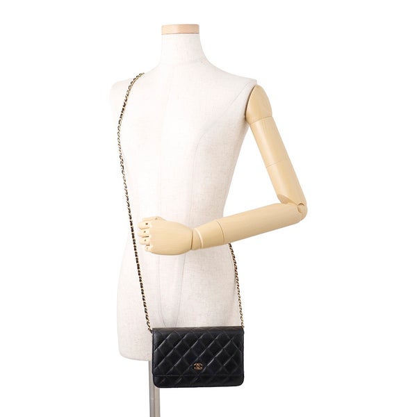 シャネル チェーンウォレット クラシック マトラッセ ココマーク キャビアスキン AP0250 CHANEL 財布 ブラック 黒