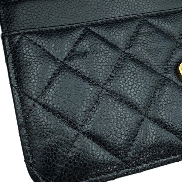 シャネル チェーンウォレット クラシック マトラッセ ココマーク キャビアスキン AP0250 CHANEL 財布 ブラック 黒