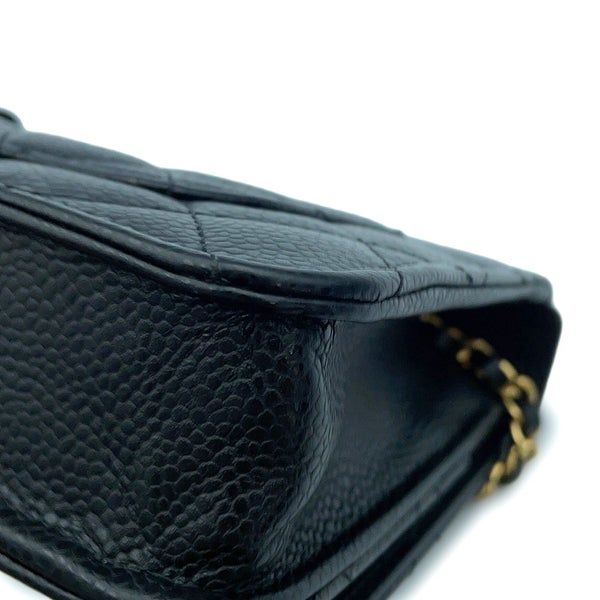 シャネル チェーンウォレット クラシック マトラッセ ココマーク キャビアスキン AP0250 CHANEL 財布 ブラック 黒