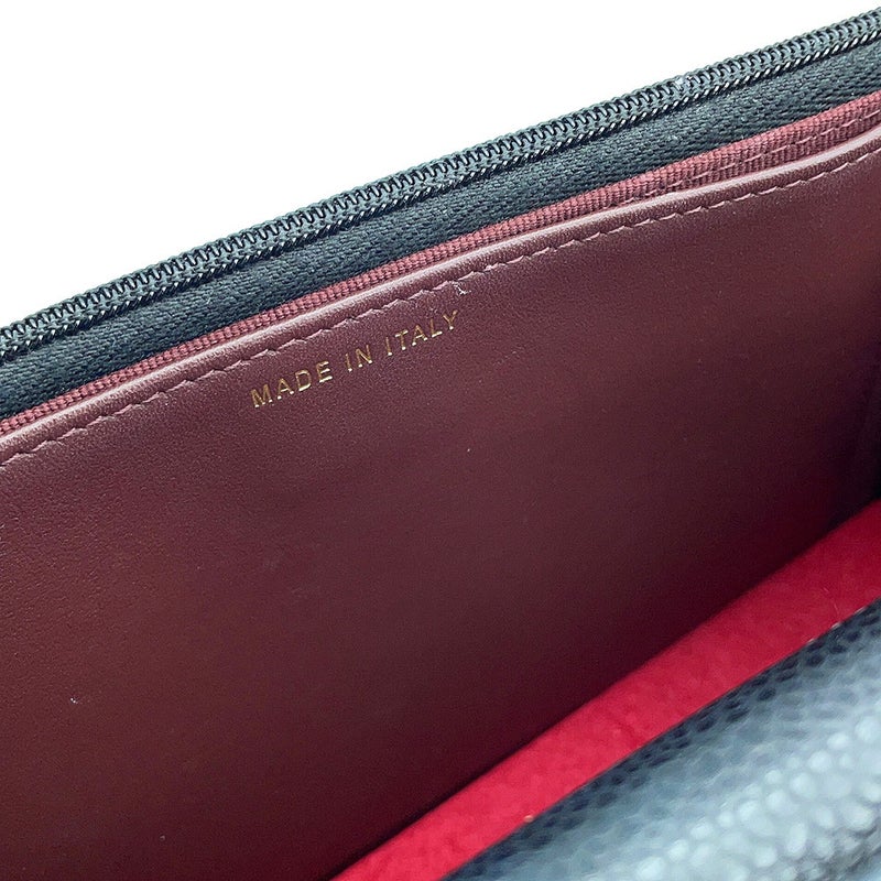 シャネル チェーンウォレット クラシック マトラッセ ココマーク キャビアスキン AP0250 CHANEL 財布 ブラック 黒
