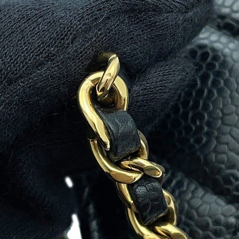 シャネル チェーンウォレット クラシック マトラッセ ココマーク キャビアスキン AP0250 CHANEL 財布 ブラック 黒