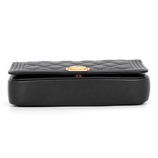 シャネル チェーンショルダーフォンケース ボーイシャネル キャビアスキン AP3013 CHANEL ポシェット 黒