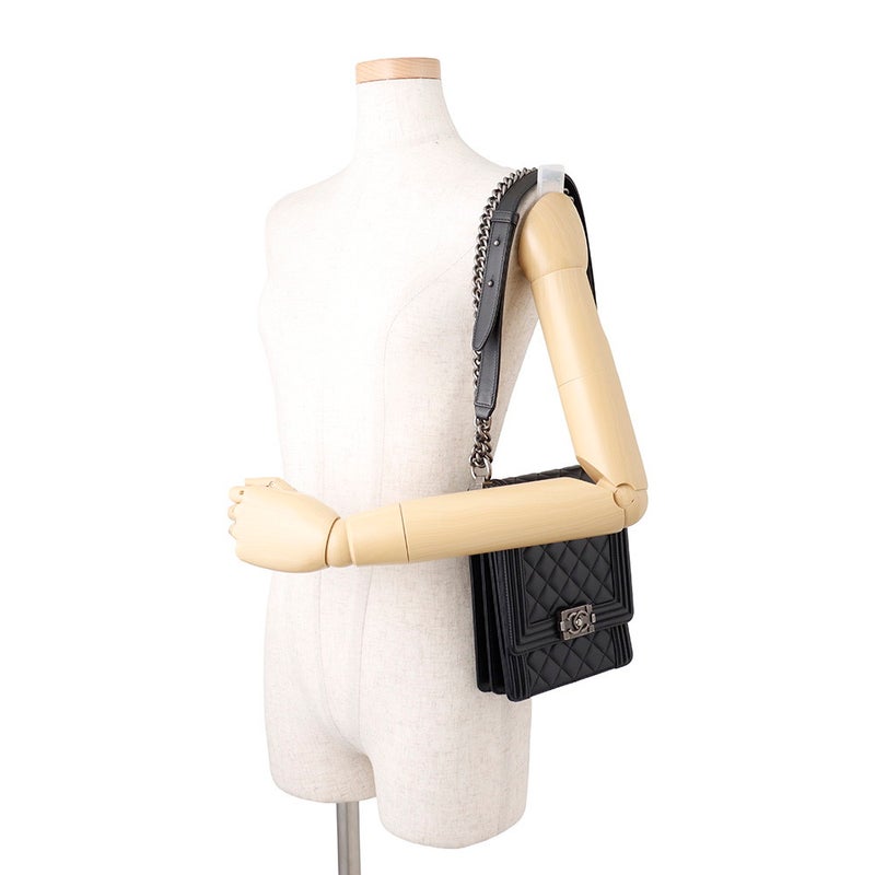 シャネル チェーンショルダーバッグ ボーイシャネル ラムスキン AS0130 CHANEL バッグ 黒