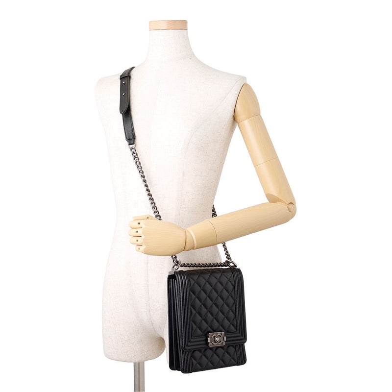 シャネル チェーンショルダーバッグ ボーイシャネル ラムスキン AS0130 CHANEL バッグ 黒