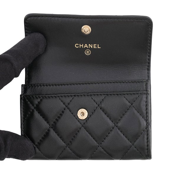 シャネル カードケース マトラッセ ココマーク ラムスキン AP2563 CHANEL 名刺入れ 黒
