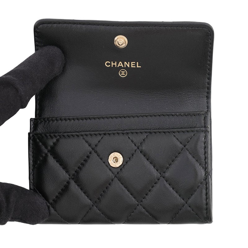 シャネル カードケース マトラッセ ココマーク ラムスキン AP2563 CHANEL 名刺入れ 黒