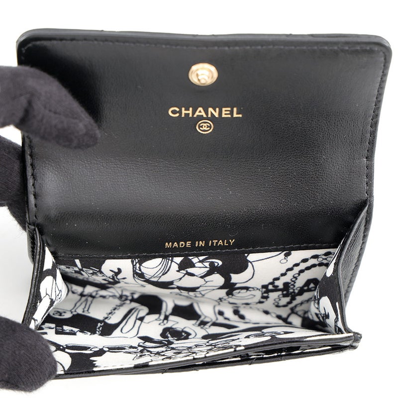 シャネル カードケース マトラッセ ココマーク ラムスキン AP2563 CHANEL 名刺入れ 黒