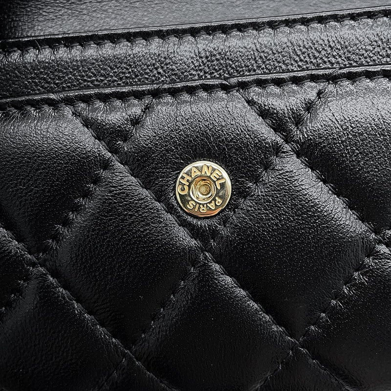 シャネル カードケース マトラッセ ココマーク ラムスキン AP2563 CHANEL 名刺入れ 黒