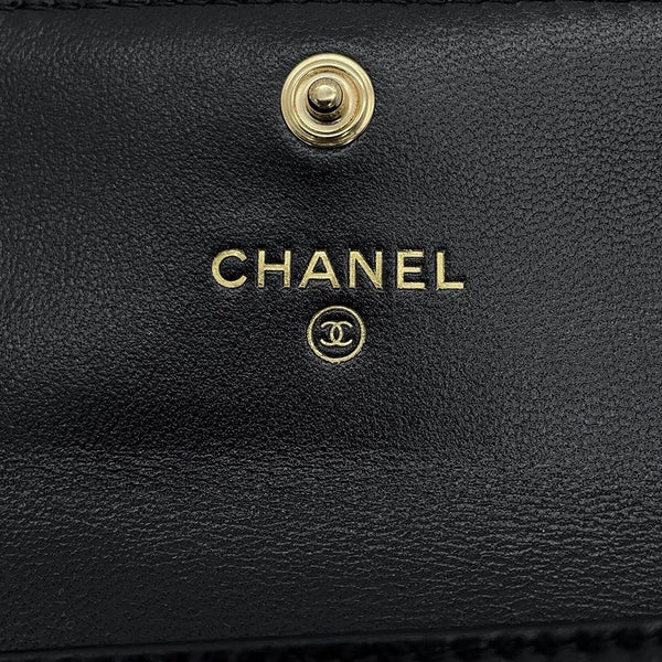 シャネル カードケース マトラッセ ココマーク ラムスキン AP2563 CHANEL 名刺入れ 黒