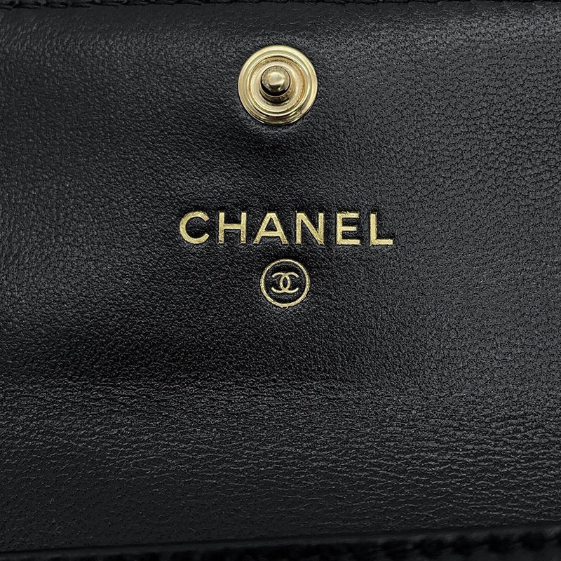 シャネル カードケース マトラッセ ココマーク ラムスキン AP2563 CHANEL 名刺入れ 黒