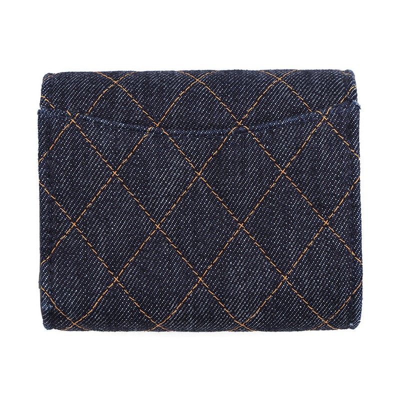シャネル 三つ折り財布 マトラッセ ココマーク クラシック スモール フラップ ウォレット デニム AP0229 CHANEL