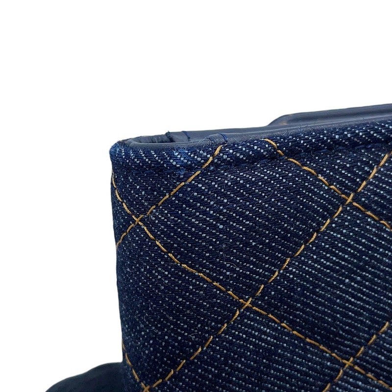 シャネル 三つ折り財布 マトラッセ ココマーク クラシック スモール フラップ ウォレット デニム AP0229 CHANEL