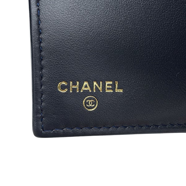 シャネル 三つ折り財布 マトラッセ ココマーク クラシック スモール フラップ ウォレット デニム AP0229 CHANEL