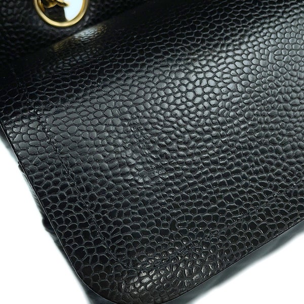 シャネル チェーンショルダーバッグ マトラッセ25 ココマーク キャビアスキン ダブルチェーン A01112 CHANEL 黒