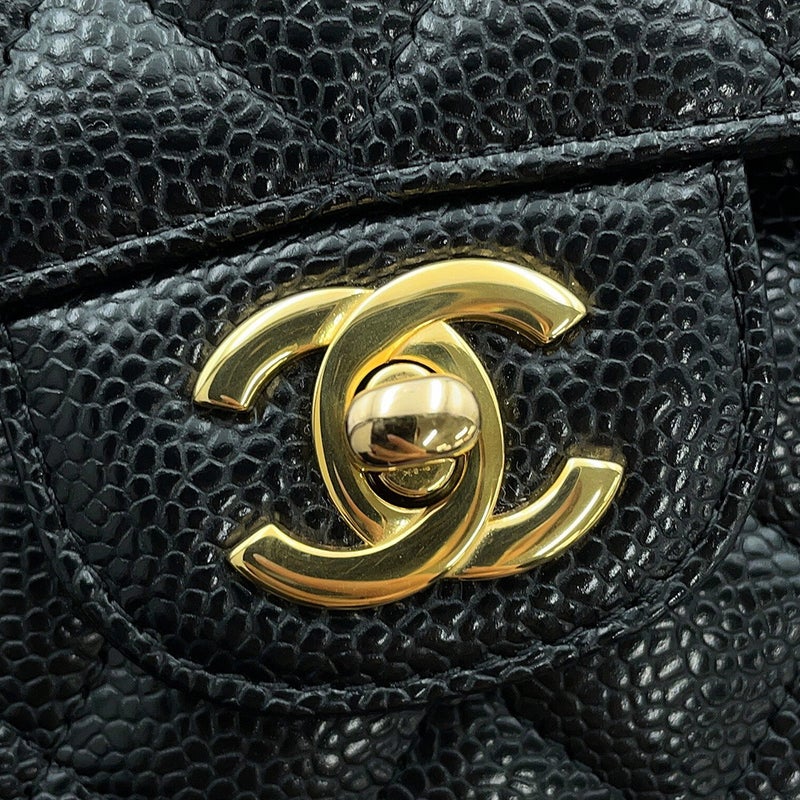 シャネル チェーンショルダーバッグ マトラッセ25 ココマーク キャビアスキン ダブルチェーン A01112 CHANEL 黒