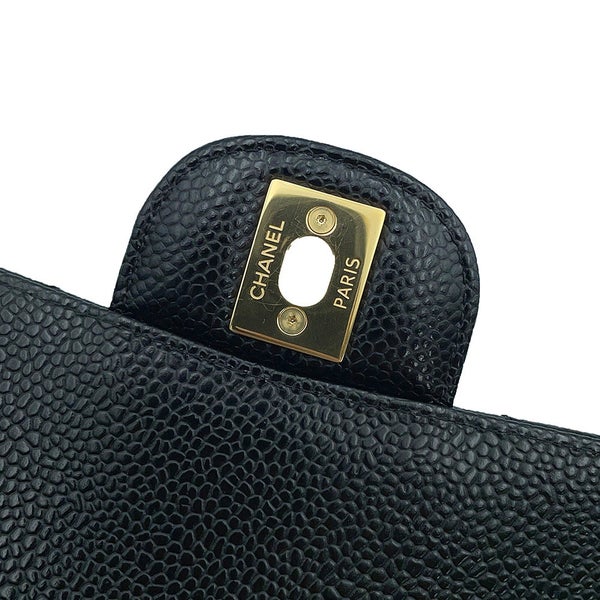 シャネル チェーンショルダーバッグ マトラッセ25 ココマーク キャビアスキン ダブルチェーン A01112 CHANEL 黒