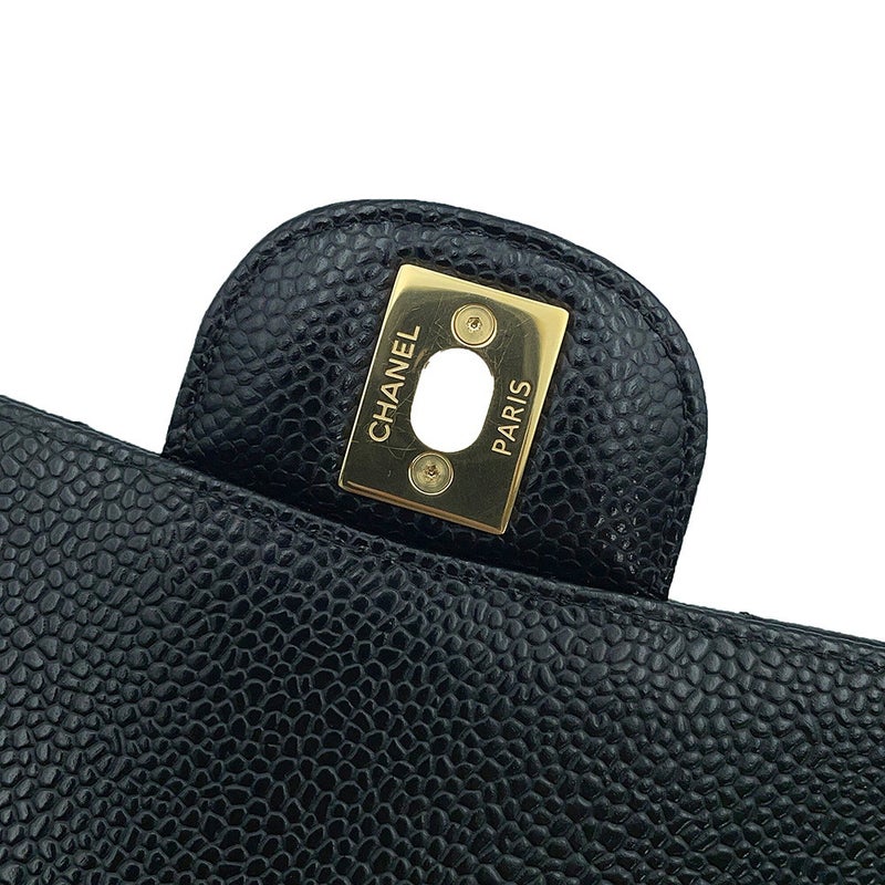 シャネル チェーンショルダーバッグ マトラッセ25 ココマーク キャビアスキン ダブルチェーン A01112 CHANEL 黒