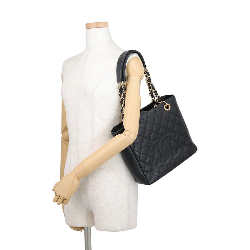シャネル トートバッグ マトラッセ ココマーク PST キャビアスキン A50994 CHANEL 黒