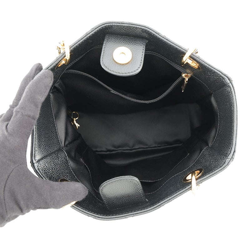 シャネル トートバッグ マトラッセ ココマーク PST キャビアスキン A50994 CHANEL 黒