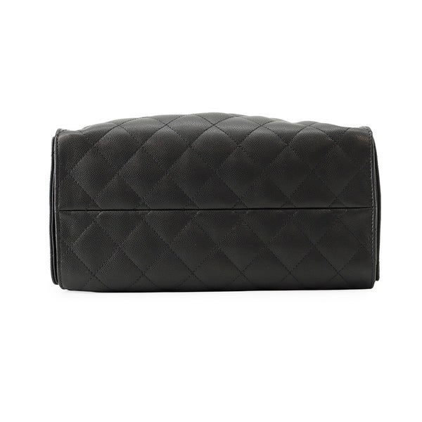 シャネル チェーンショルダーバッグ マトラッセ ココマーク CHANEL 25 スモール キャビアスキン AS5293 黒
