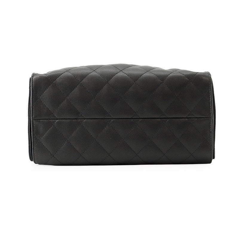 シャネル チェーンショルダーバッグ マトラッセ ココマーク CHANEL 25 スモール キャビアスキン AS5293 黒