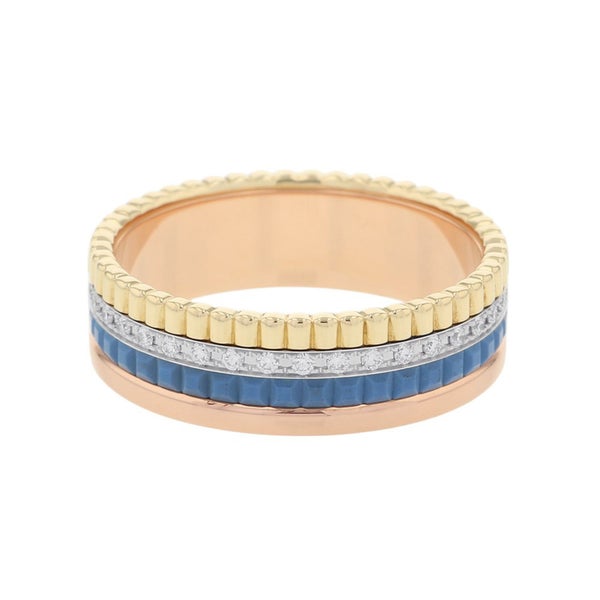 ブシュロン リング キャトル ブルー スモール ダイヤ 33P 計0.24ct K18YG/K18PG/K18WG/セラミック サイズ59 指輪