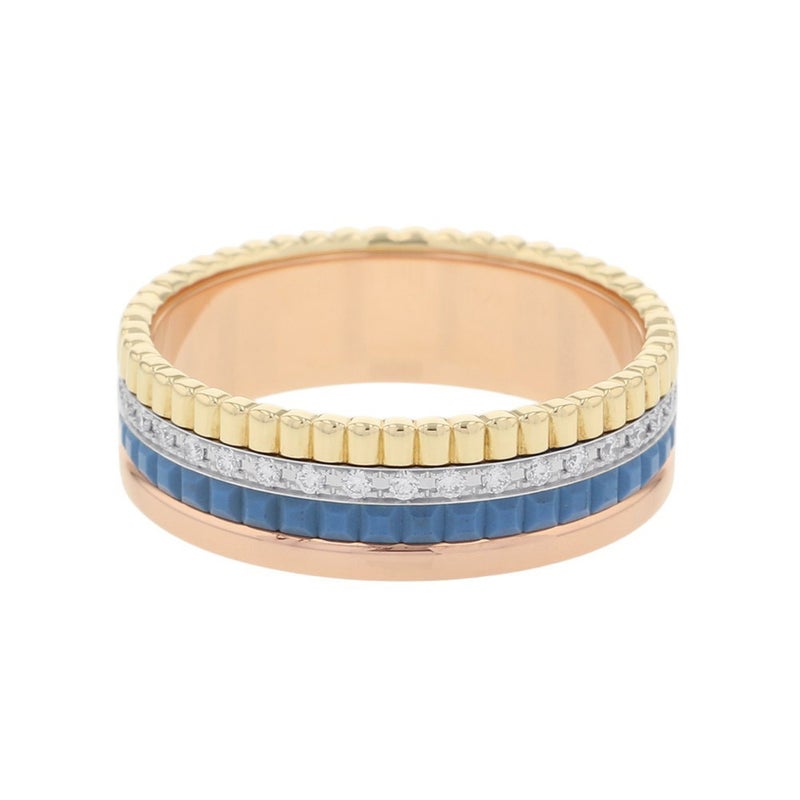 ブシュロン リング キャトル ブルー スモール ダイヤ 33P 計0.24ct K18YG/K18PG/K18WG/セラミック サイズ59 指輪