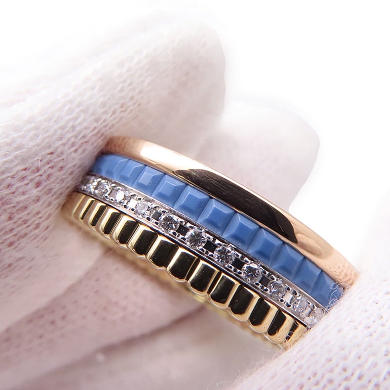 ブシュロン リング キャトル ブルー スモール ダイヤ 33P 計0.24ct K18YG/K18PG/K18WG/セラミック サイズ59 指輪