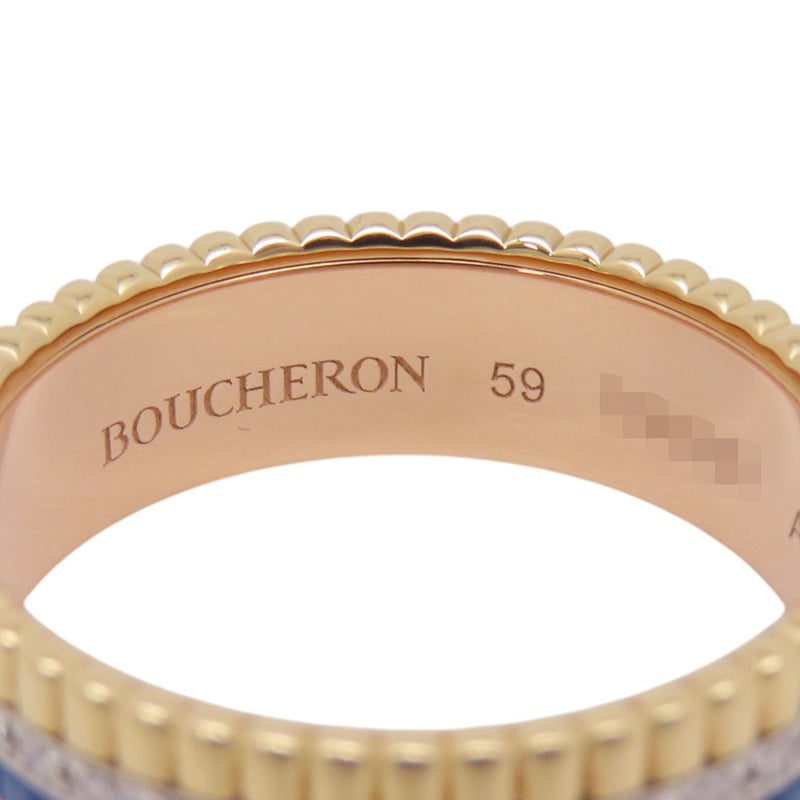 ブシュロン リング キャトル ブルー スモール ダイヤ 33P 計0.24ct K18YG/K18PG/K18WG/セラミック サイズ59 指輪