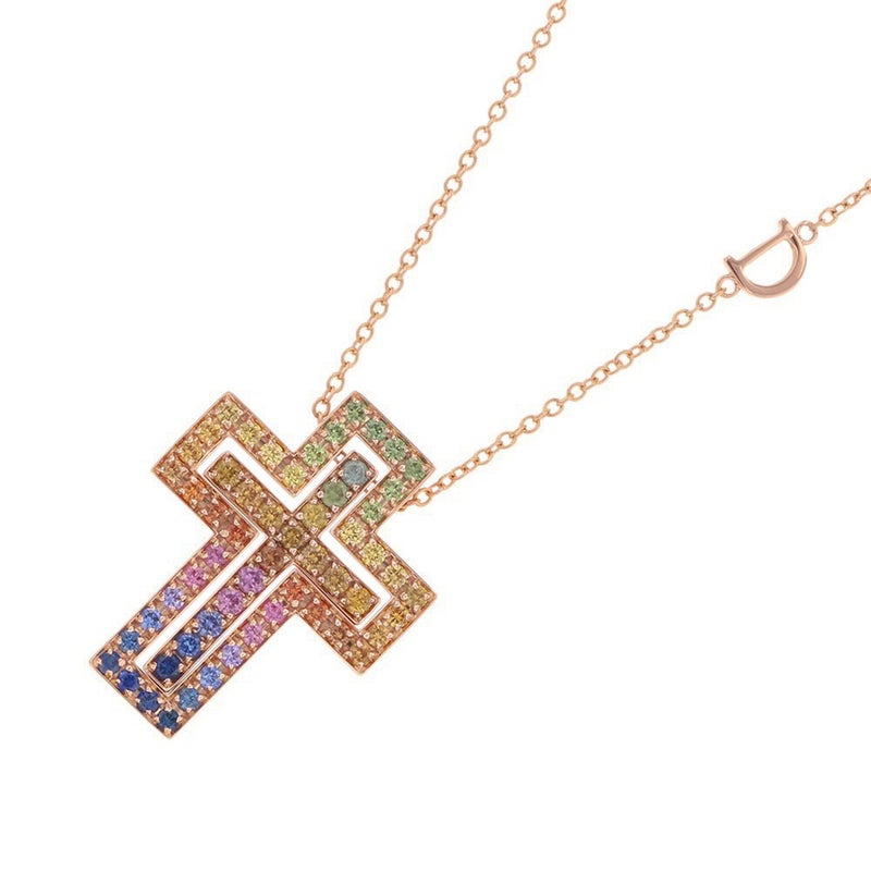 ダミアーニ ネックレス ベル エポック レインボーサファイア 計1.48ct K18PGピンクゴールド 20084310 DAMIANI