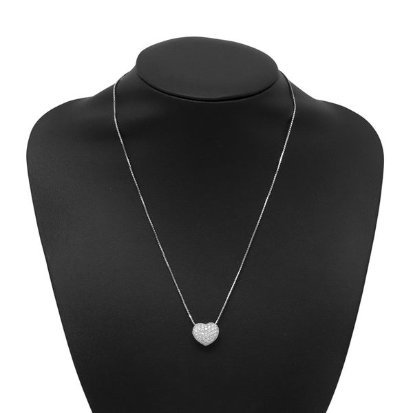 ダミアーニ ネックレス ハート パヴェ ダイヤモンド K18WGホワイトゴールド N29581T DAMIANI ペンダント