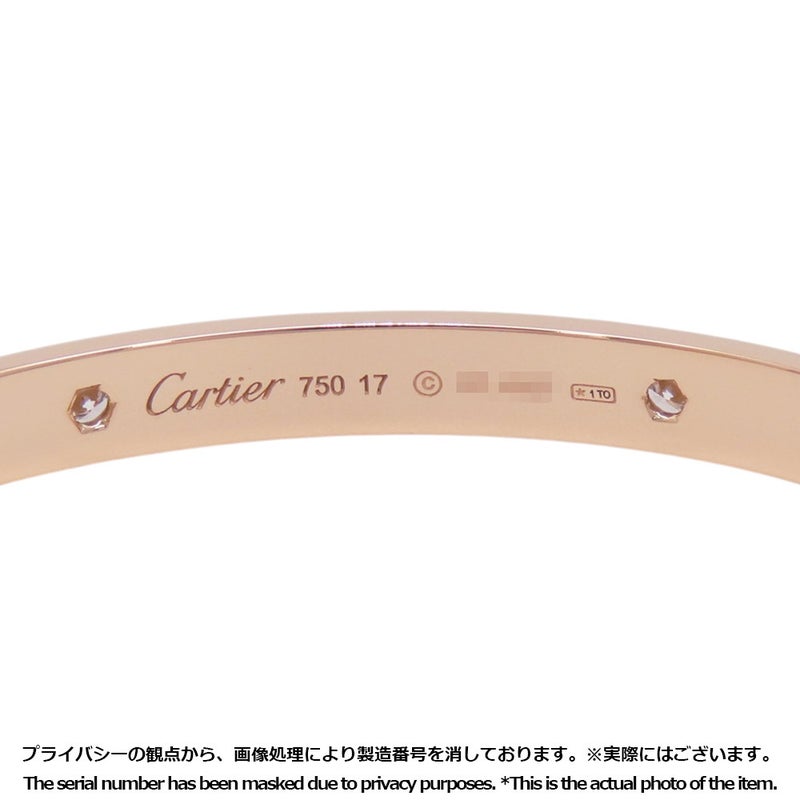 カルティエ ブレスレット ラブブレス クラシックモデル ダイヤ 4P 計約0.42ct K18PG サイズ17 B6036017 バングル