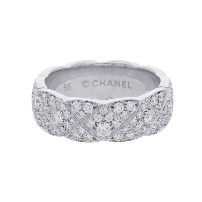 シャネル リング ココクラッシュ コレクション ミディアムモデル ダイヤ 120P 計約1.73ct K18WG サイズ55 J12093 指輪