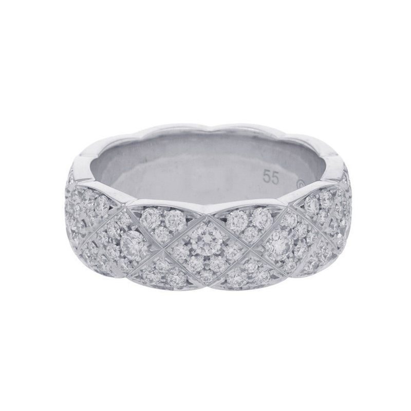 シャネル リング ココクラッシュ コレクション ミディアムモデル ダイヤ 120P 計約1.73ct K18WG サイズ55 J12093 指輪