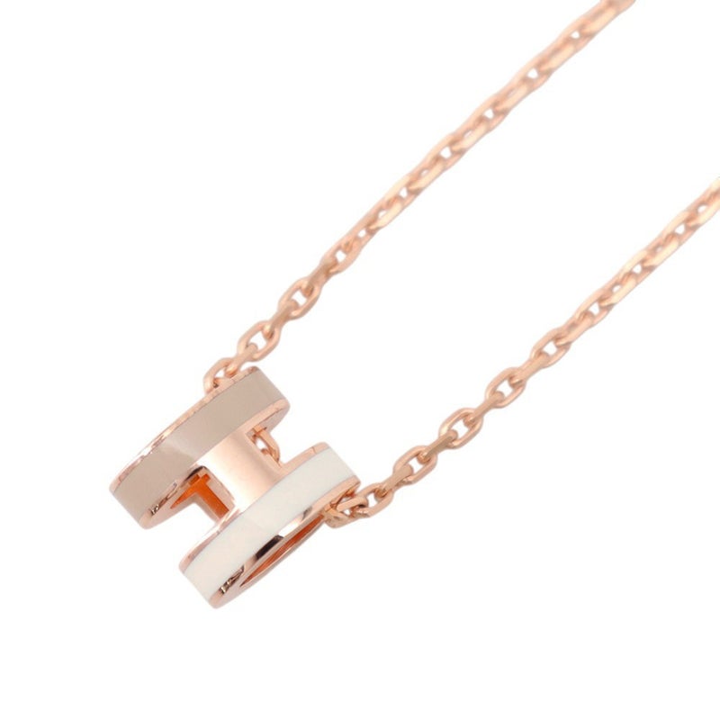 エルメス ネックレス ミニ・ポップアッシュ ロカバール システム ホワイト/マロングラッセ/ピンクゴールド金具 HERMES アクセサリー