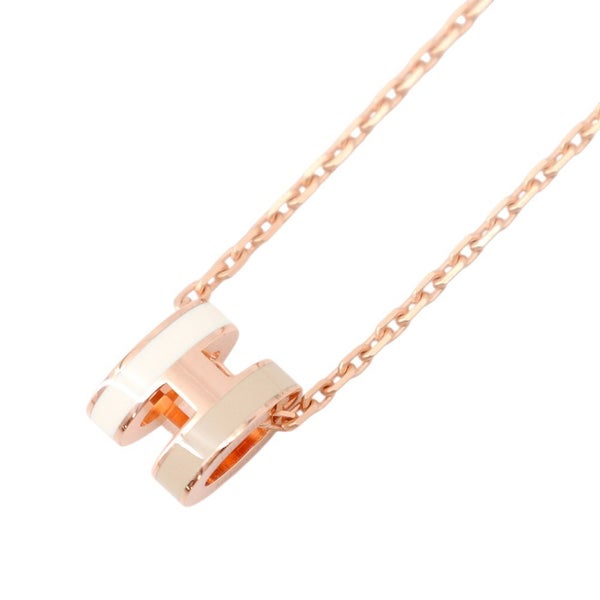 エルメス ネックレス ミニ・ポップアッシュ ロカバール システム ホワイト/マロングラッセ/ピンクゴールド金具 HERMES アクセサリー