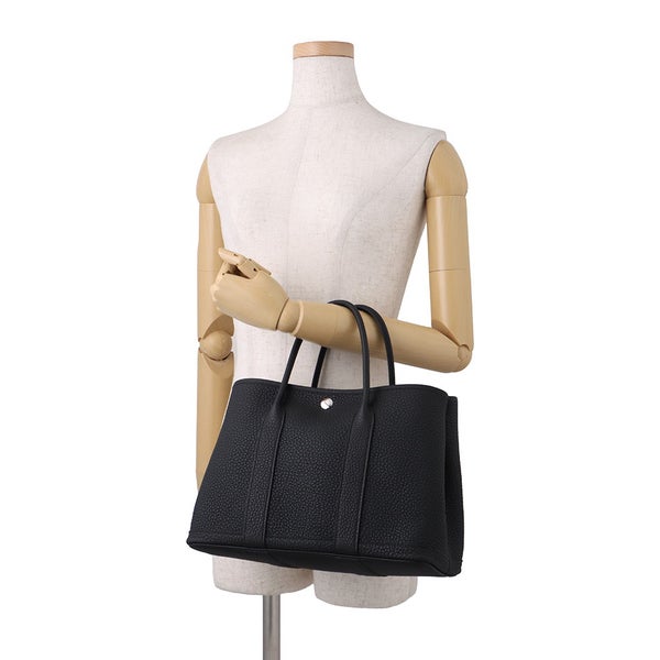 エルメス トートバッグ ガーデンパーティTPM ブラック/シルバー金具 ネゴンダ G刻印 黒