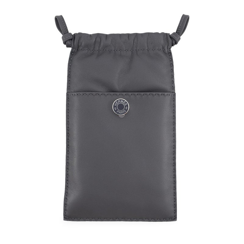 エルメス フォンケース ピロ アルドワーズ/シルバー金具 ラムスキン K刻印 HERMES ポーチ