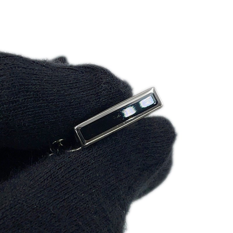エルメス ネックレス アルファベット ブラック/シルバー金具 スイフト/バッファローホーン HERMES アクセサリー 黒
