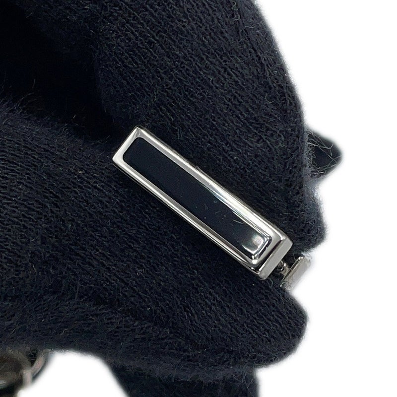エルメス ネックレス アルファベット ブラック/シルバー金具 スイフト/バッファローホーン HERMES アクセサリー 黒