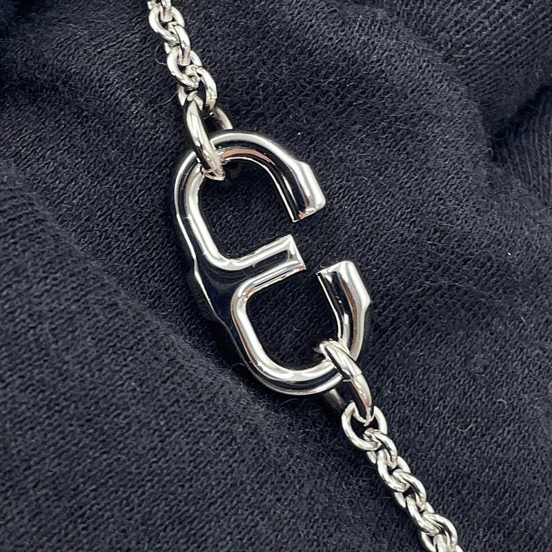 エルメス ネックレス アルファベット ブラック/シルバー金具 スイフト/バッファローホーン HERMES アクセサリー 黒