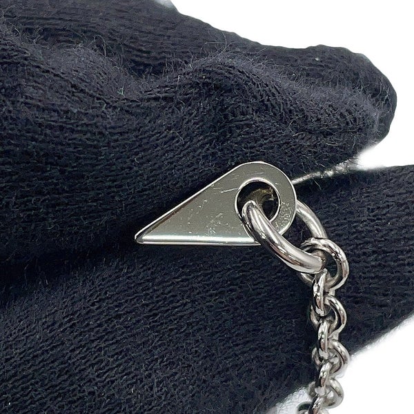 エルメス ネックレス アルファベット ブラック/シルバー金具 スイフト/バッファローホーン HERMES アクセサリー 黒