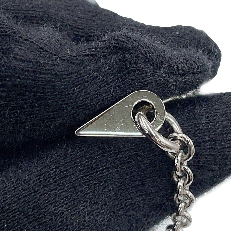 エルメス ネックレス アルファベット ブラック/シルバー金具 スイフト/バッファローホーン HERMES アクセサリー 黒