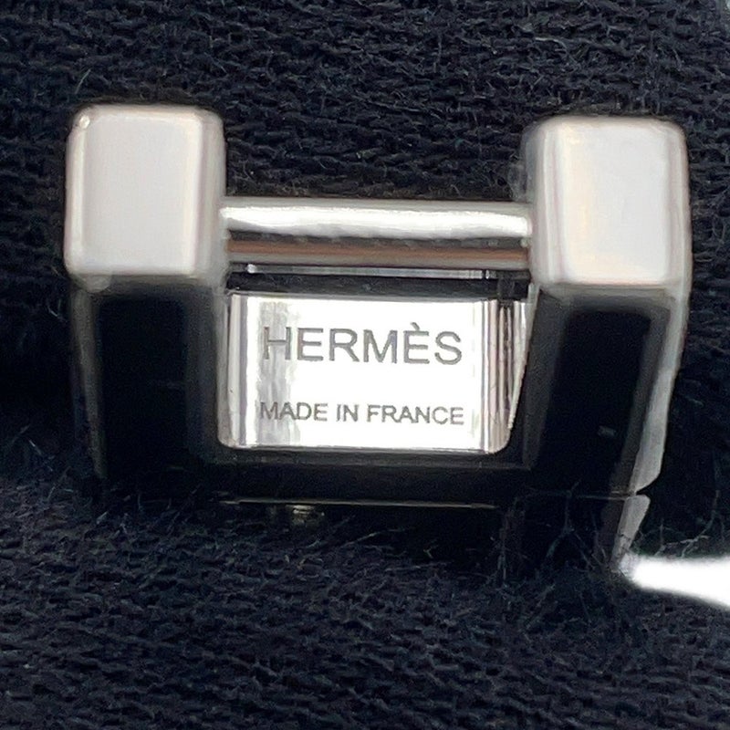 エルメス ネックレス アルファベット ブラック/シルバー金具 スイフト/バッファローホーン HERMES アクセサリー 黒