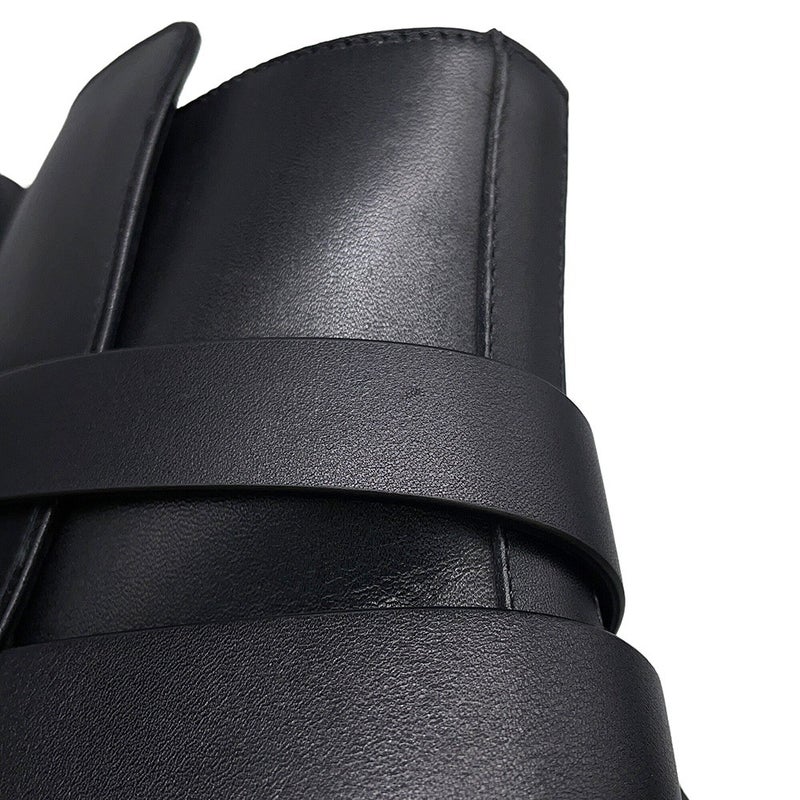エルメス ショートブーツ ジェフ レザー メンズサイズ40 HERMES 靴 黒