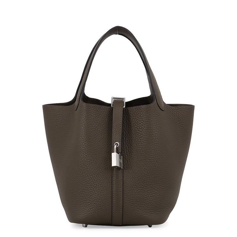 エルメス ハンドバッグ ピコタンロックPM ヴェールロデン/シルバー金具 トリヨンクレマンス G刻印 HERMES トートバッグ